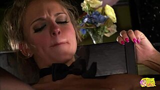 I'm this skinny blonde waitress having steamy lesbian sex after work