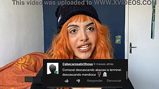 lendo comentarios do meu video boquete macio gordinha