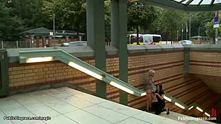 'get punished,' he says, fucking pierced pussy blonde in public