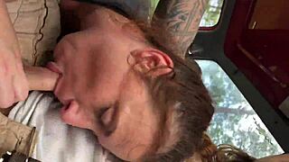 slut sucking dick in amateur blowjob session