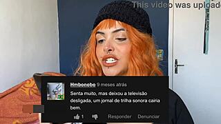 lendo comentarios do meu video boquete macio gordinha