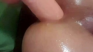 Tight shemale plays with 11 inch dildo.