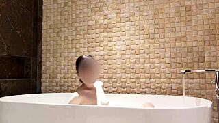 i'm enjoying a relaxing bath at the luxury hotel with beautiful views