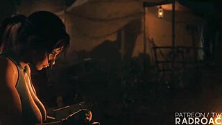 Lara getting guts rocked in extended hardcore futanari