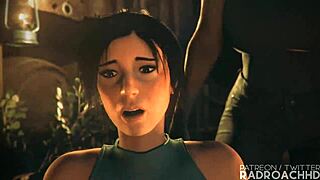 Lara getting guts rocked in extended hardcore futanari