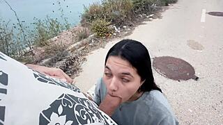 Brunette sucking cocks so tight!