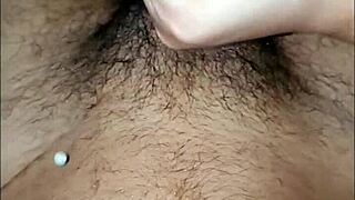 I watch Priya, my Indian housewife, rub my cock and cum in slow motion.