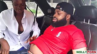 Ladygold Africa enjoys monster cock with Krissyjoh Chris in the car