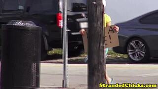amateur hitchhiking teen 18+ gets fucked hard on the car!