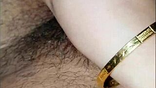 I watch Priya, my Indian housewife, rub my cock and cum in slow motion.