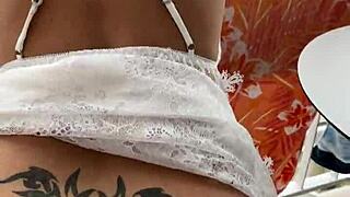 feeling so aroused masturbating with lisa on the balcony outdoors