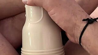 He Plays with His New Fleshlight While Watching Porn