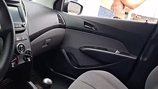 wife exhibitionist fucking in car with husband