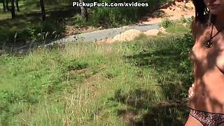 beautiful girl face fucked by road pickup