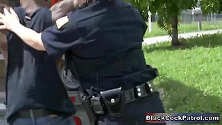 Horny Slut Cops Blow & Bang Black Dudes Action Jackson During Arrest