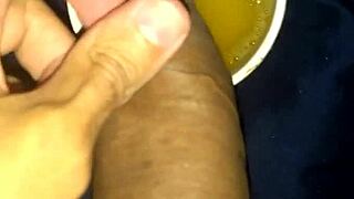 hey, watch me piss on this big cock, old monster dick getting soaked in the can.