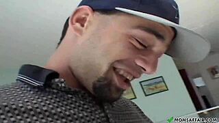 Asian mature milf gives intense blowjob