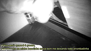 GLORY HOLE CROSSDRESSER TAKES THICK COCK FROM FRIEND IN CABIN