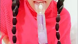 playful blue masturbates and squirts