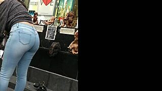 Big ass in tight jeans, teen latina caught on camera.