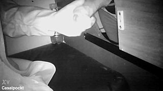 GLORY HOLE CROSSDRESSER TAKES THICK COCK FROM FRIEND IN CABIN