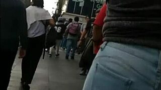 Big ass in tight jeans, teen latina caught on camera.