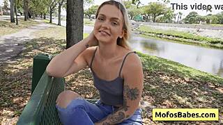 i got seduced by a muscular bald dude near the lake as a petite blondie teen