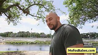 i got seduced by a muscular bald dude near the lake as a petite blondie teen