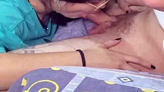 Beautiful brunette enjoys deepthroat and riding sessions.