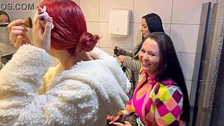 The bar with panties hanging from the ceiling features brazilian milf in a narrative.