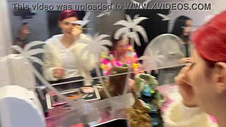 The bar with panties hanging from the ceiling features brazilian milf in a narrative.