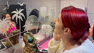 The bar with panties hanging from the ceiling features brazilian milf in a narrative.