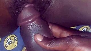 Rubbing Pussy with Big Black Cock and Fucking Softly