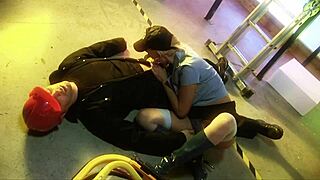 sexy blonde paramedic carly parker helps patient in hospital