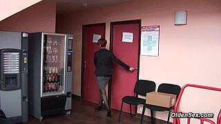 Watch this French cougar get fucked at work with a monster cock!