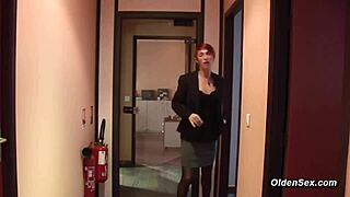 Watch this French cougar get fucked at work with a monster cock!