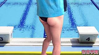 Im A Slut Who Ejaculates In The Swimsuit Of The Womens Swimming Club Cross-Dressing Masturbation Swimming Class Secretgakuen