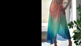 sensual brazilian milf in skirt and nylon teases with small tits and old fetish