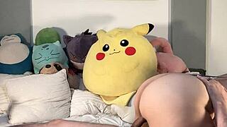 Latino couple enjoys playful moments and intimate connection.