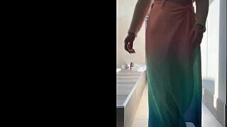 sensual brazilian milf in skirt and nylon teases with small tits and old fetish