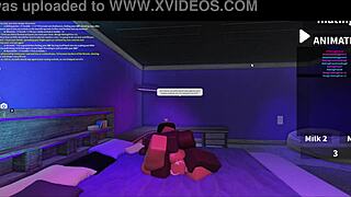 Playing with a blonde bimbo in Roblox studio