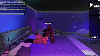 Playing with a blonde bimbo in Roblox studio