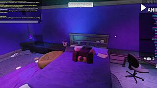 Playing with a blonde bimbo in Roblox studio