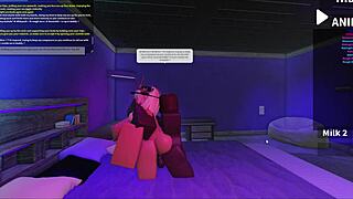 Playing with a blonde bimbo in Roblox studio