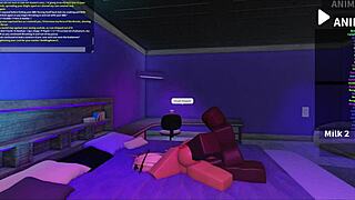 Playing with a blonde bimbo in Roblox studio