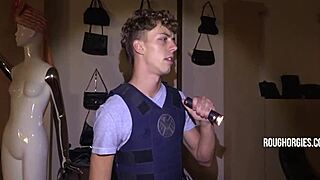 Law takes twink guard in his ass for fucking