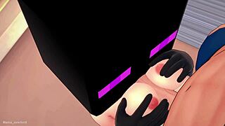 hot cosplay of enderman in infirmary with towel