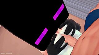 hot cosplay of enderman in infirmary with towel