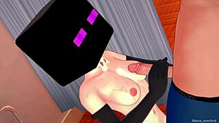 hot cosplay of enderman in infirmary with towel