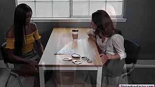 ebony lesbian licks busty milf pussy